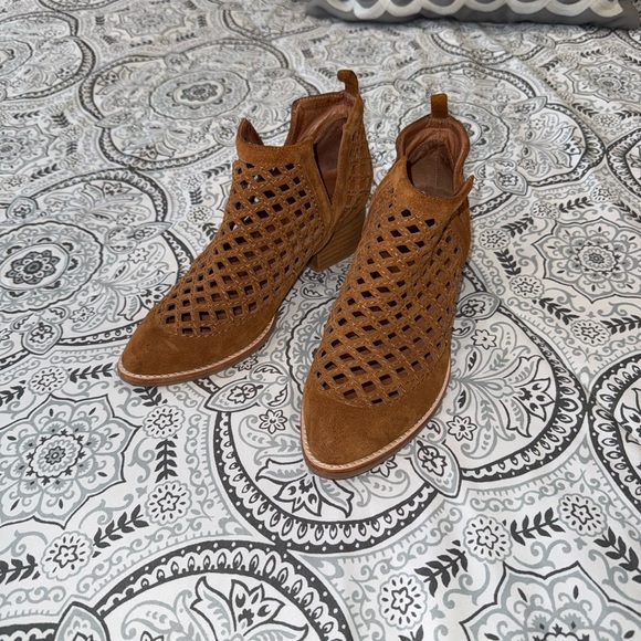 Jeffrey Campbell Brown Suede Taggart Lattice Ankle Boots - Picture 6 of 14
